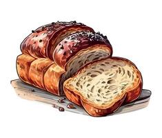 Freshly baked bread for lunch icon isolated vector