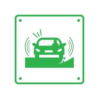 earthquake icon signal of risk when using the car vector
