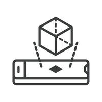 virtual reality smartphone with cube icon vector