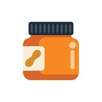 Closed jar of peanut butter with blank label for branding vector