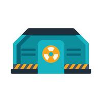 Nuclear power plant building showing radioactive hazard warning symbol vector
