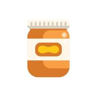 Jar of peanut butter with label showing peanut illustration vector