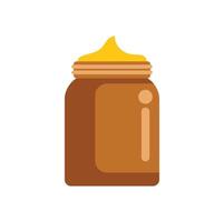 Full glass jar with screw cap containing peanut butter vector