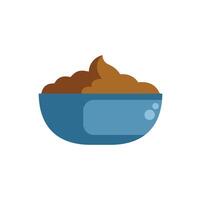 Blue bowl overflowing with chocolate pudding or cake batter vector
