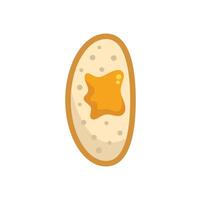 Delicious toast with melting butter minimalist illustration on white background vector