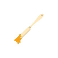 Kitchen brush covered with melted butter spreading on white background vector