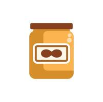 Peanut butter jar spreading on toast illustration vector
