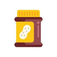 Peanut butter jar with yellow label and peanut illustration vector