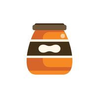 Peanut butter jar spreading creamy deliciousness on white background vector