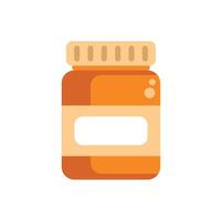Orange glass jar with blank label for peanut butter or jam vector