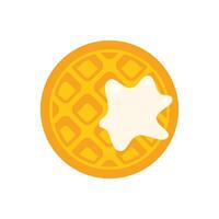 Round waffle with melting butter on top illustration vector