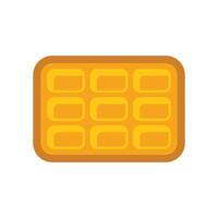 Delicious square waffle with golden brown squares vector