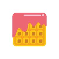 Pink glaze dripping over square waffle vector