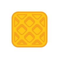 Square waffle icon representing traditional belgian food vector