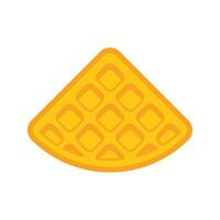 Delicious round waffle with square pattern being cooked for breakfast vector