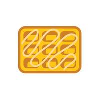 Square waffle with syrup drizzled on top graphic illustration vector