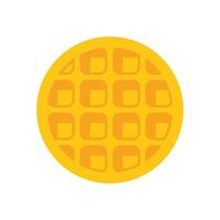 Round waffle icon representing breakfast food vector
