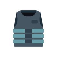 Bulletproof vest offering protection and security in flat style vector
