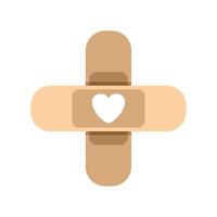 Beige adhesive bandage with heart forming a cross is representing healthcare vector