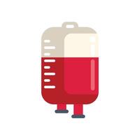 Blood bag hanging and waiting for transfusion in hospital procedure vector