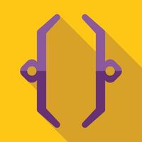 Curly brackets symbol representing coding and programming on yellow background vector