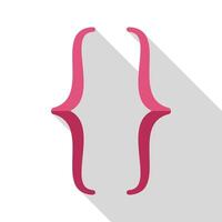 Curly brackets symbol representing programming and coding vector