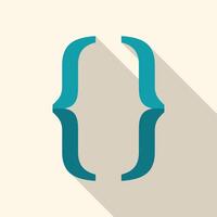 Curly brackets programming code symbol representing coding and development vector