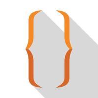 Curly brackets symbol representing coding and programming vector