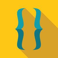 Curly brackets symbol representing coding and programming on yellow background vector