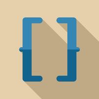 Blue curly brackets symbol representing coding and programming vector
