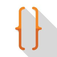 Curly brackets symbol representing programming and coding vector