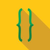 Curly brackets programming code syntax symbol on yellow background vector