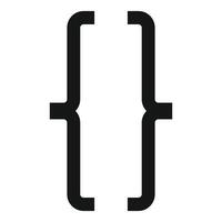 Curly brackets representing programming and coding vector