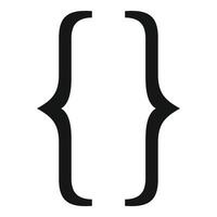 Curly brackets representing programming and coding vector