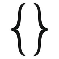 Curly brackets representing programming and coding vector