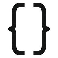 Curly brackets enclosing code block programming symbol vector