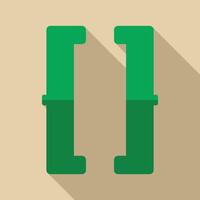 Green square brackets showing programming and coding on beige background vector