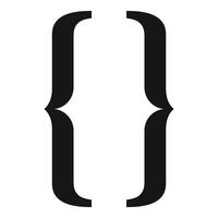 Curly brackets representing code block or set notation vector