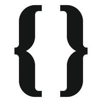 Curly brackets symbol representing code block or set notation vector