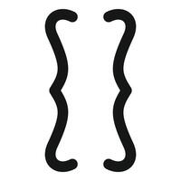 Curly brackets representing code block in programming languages vector