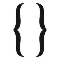 Curly brackets representing code block in programming languages vector