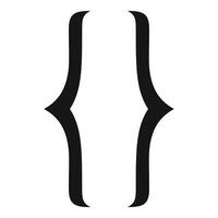 Curly brackets symbol representing code block in programming vector