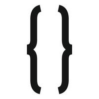 Curly brackets representing code block in programming vector