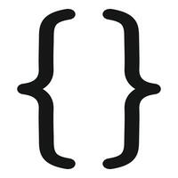 Curly brackets representing programming and coding vector