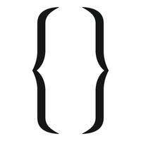 Curly brackets representing code block in programming vector