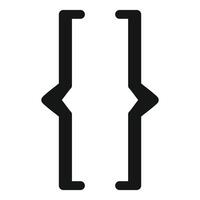 Curly brackets enclosing code block, programming and software development symbol vector