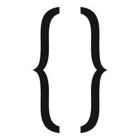 Curly brackets representing programming and coding languages vector