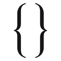 Curly brackets symbol representing code block or set notation vector