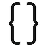 Curly brackets representing code block in programming vector