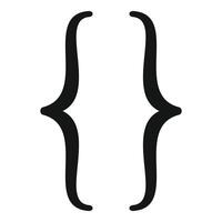Curly brackets representing programming and coding languages vector